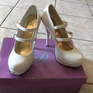 White high heels